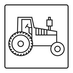 Tractor icon or sign, vector