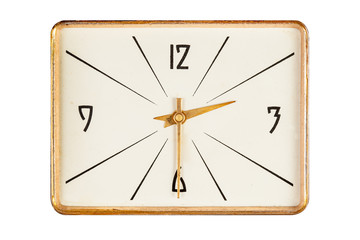 Vintage rectangle clockface showing half past two o'clock