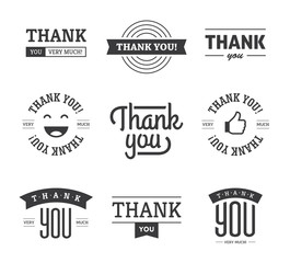 Black Thank you Labels and Signs