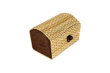 wood gift box isolated on the white background
