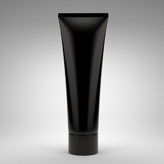 Black blank cosmetics tube packaging. Best for hand or face cream.