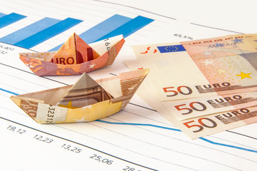 Boat Euro Money Origami Graph