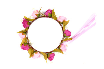 flower chaplet isolated on the white background