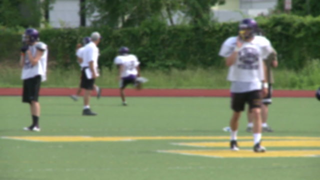 High school Football team at practice
