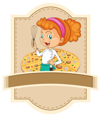 Female chef on banner