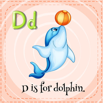 Flashcard letter D is for dalphin