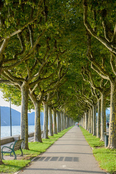 Esplanade au bord du lac du Bourget à Aix les Bains