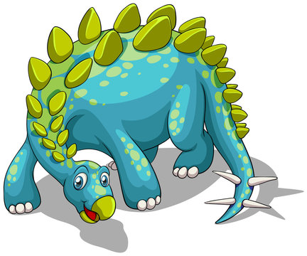 Blue Dinosaur With Spikes Tail