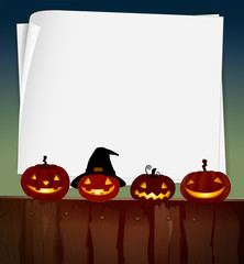 Blank paper with halloween theme background