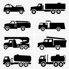Fire and tank trucks