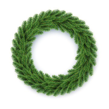 vector green christmas wreath