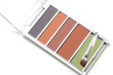 Makeup eyebrow powder colors isolate on white background