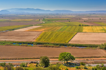 Aerial view of farming land