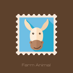 Obraz premium Donkey flat stamp. Animal head vector illustration