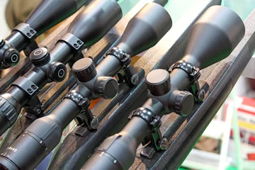 Foto auf Acrylglas sniper scope for hunting close up © goce risteski