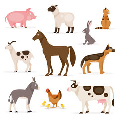 Set of farm animals. Vector Illustration