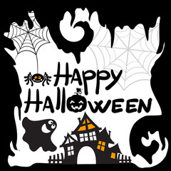 Happy Halloween message design background, vector illustration