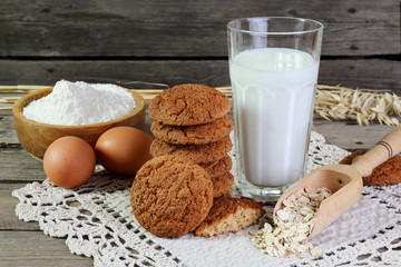 Oatmeal cookies and ingredients for its preparation