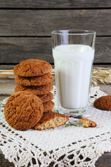 Oatmeal cookies and milk
