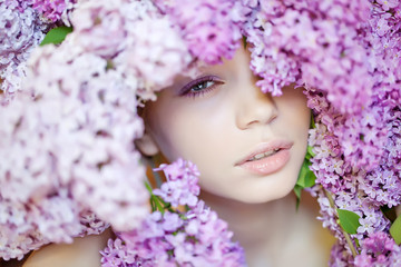 beautiful woman in flowers 