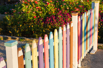 Colorful fence in the form of pencils