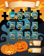 Computer game template with halloween theme