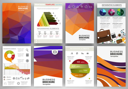 Orange and purple backgrounds abstract concept infographics and