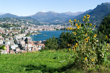 The bay of Lugano on Switzerland