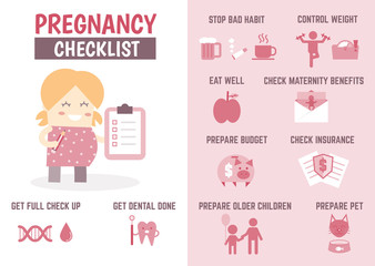 healthcare infographic about pregnancy checklist