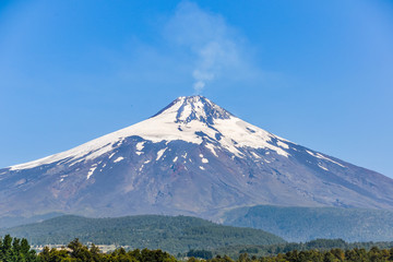 Fototapeta na wymiar Close view of Villarrica Volcano, Pucon, Chile