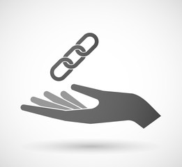 Isolated hand giving a chain