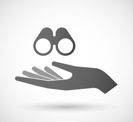 Isolated hand giving a binoculars