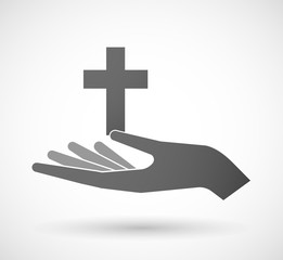 Obraz premium Isolated hand giving a christian cross