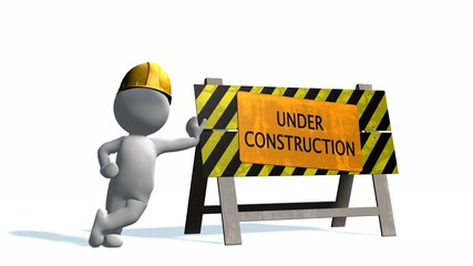 Under construction - barrier and 3D people