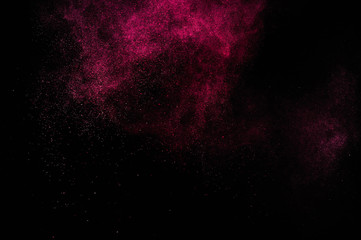 Abstract red and pink paint Holi.