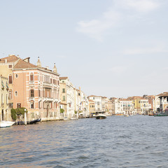 View of houses and palaces on the Grand Canal in Venice, Italy