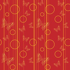 Seamless vector background with butterflies. Art deco style