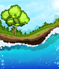 Tree on the riverbank