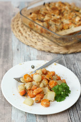 Gratin di cavolo rapa e carote