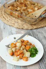 Gratin di cavolo rapa e carote