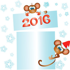background monkey happy new year,vector , author's work
