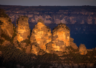 Three Sisters at sunset