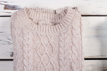 Winter sweater close-up.