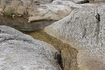 岩から流れ出る水