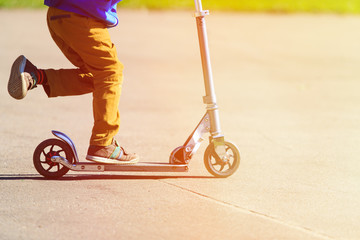 child riding scooter, active sport kids