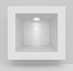 Niche in the wall with light sources.