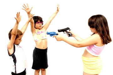 Obraz premium Outdoor shoot detail of funny playing children