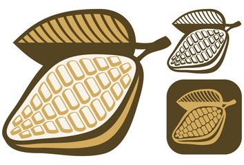 Stylized cocoa icon, vector design element.
