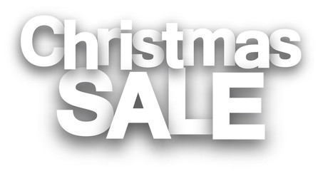 Christmas sale white paper sign.