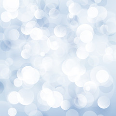 Soft  Bright Abstract Bokeh Background  in Shades of Blue, Soft Glow of the Sun , Defocused Lights, Vector Illustration